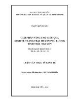 Giải pháp nâng cao hiệu quả kinh tế trang trại huyện Phú Lương tỉnh Thái Nguyên