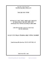Đánh giá việc thực hiện quy hoạch sử dụng đất huyện Tiên Yên tỉnh Quảng Ninh giai đoạn 2001-2010
