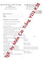 Đề thi giải phẫu Đại học Y dược Cần Thơ 2012