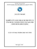 Nghiên cứu giải thuật di truyền và ứng dụng vào bài toán tái tạo ảnh chân dung đối tượng