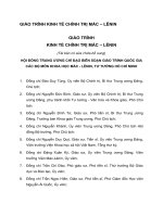 GIÁO TRÌNH KINH tế CHÍNH TRỊ mác – LÊNIN(Tái bản có sửa chữa bổ sung) 