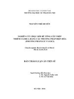 NGHIÊN cứu PHỤC hồi bê TÔNG cốt THÉP NHIỄM CLORUA BẰNG các PHƯƠNG PHÁP điện hóa (PHƯƠNG PHÁP ECE và EICI) 