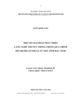 Một số giải pháp phát triển làng nghề truyền thống trong quá trình đô thị hóa ở thị xã Từ Sơn, tỉnh Bắc Ninh