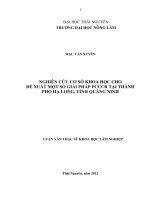 Nghiên cứu cơ sở khoa học cho đề xuất một số giải pháp phòng cháy chữa cháy rừng tại thành phố Hạ Long, tỉnh Quảng Ninh