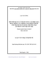 Đổi mới quản lý nhằm nâng cao hiệu quả hoạt động các phòng giao dịch thuộc chi nhánh ngân hàng thương mại cổ phần Việt Nam Hà Nội