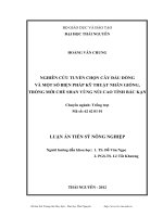 Nghiên cứu tuyển chọn cây đầu dòng và một số biện pháp kỹ thuật nhân giống, trồng mới chè Shan vùng núi cao tỉnh Bắc Kạn