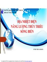 ĐỊA NHIỆT ĐIỆN  ĐIỆN THỦY TRIỀU  ĐIỆN SÓNG BIỂN