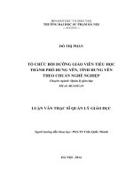 TỔ CHỨC bồi DƯỠNG GIÁO VIÊN TIỂU học THÀNH PHỐ HƯNG yên, TỈNH HƯNG yên THEO CHUẨN NGHỀ NGHIỆP 