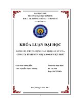 Đánh giá chất lượng cán bộ quản lý của công ty TNHH MTV nhựa bao bì Việt Phát