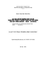 DẠY học CHỦ đề PHƯƠNG PHÁP tọa độ TRONG mặt PHẲNG ở TRƯỜNG TRUNG học PHỔ THÔNG THEO QUY TRÌNH CONTENT – IDEAS – ACTIVITIES 