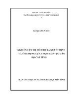 Nghiên cứu hệ hỗ trợ ra quyết định và ứng dụng lựa chọn đào tạo cán bộ cấp tỉnh