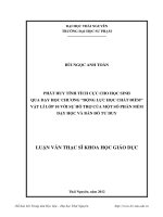 Phát huy tính tích cực cho học sinh qua dạy học chương  động lực học chất điểm Vật lý lớp 10 với sự hỗ trợ của một số phần mềm dạy học và bản đồ tư duy