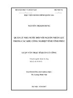 Quản lý nhà nước đối với nguồn nhân lực trong các khu công nghiệp tỉnh Vĩnh Phúc (LV thạc sĩ)