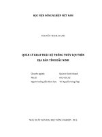 quản lý khai thác hệ thống thủy lợi trên địa bàn tỉnh bắc ninh 