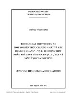 Tổ chức dạy học theo dự án một số kiến thức chương