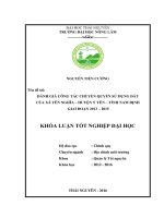Đánh giá công tác chuyển quyền sử dụng đất của xã yên nghĩa – huyện ý yên   tỉnh nam định giai đoạn 2013 – 2015 
