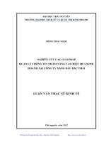 Nghiên cứu các giải pháp quản lý thông tin nhằm nâng cao hiệu quả kinh doanh tại Công ty xăng dầu Bắc Thái