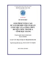 Giải pháp nâng cao sự gắn bó đối với cơ quan làm việc của công chức Huyện Châu Thành A, tỉnh Hậu Gia