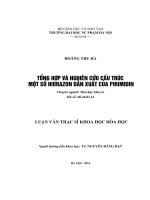 TỔNG hợp và NGHIÊN cứu cấu TRÚC một số HIDRAZON dẫn XUẤT của PIRIMIDIN 
