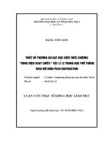 THIẾT kế PHƯƠNG án dạy học KIẾN THỨC CHƯƠNG DÒNG điện XOAY CHIỀU  vật lí 12 TRUNG học PHỔ THÔNG THEO mô HÌNH PEER INSTRUCTION 