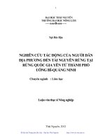 Nghiên cứu tác động của người dân địa phương đến tài nguyên rừng tại rừng quốc gia Yên Tử thành phố Uông Bí, Quảng Ninh