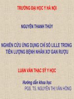 NGHIấN cứu ỨNG DỤNG CHỈ số LILLE TRONG TIấN LƯỢNG BỆNH NHÂN xơ GAN rượu 