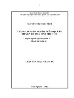 Giải pháp giảm nghèo trên địa bàn huyện Hạ Hòa tỉnh Phú Thọ