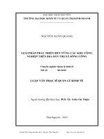 Giải pháp phát triển bền vững các khu công nghiệp trên địa bàn thị xã Sông Công