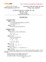 Đề thi học kì 1 môn Toán lớp 8 huyện Tân Châu, Tây Ninh năm 2015  2016 