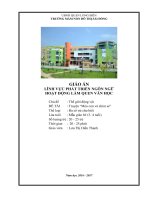 Giáo án lĩnh vực phát triển ngôn ngữ hoạt động làm quen văn học