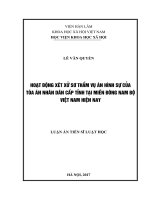 hoạt động xét xử sơ thẩm vụ án hình sự của Tòa án nhân dân cấp tỉnh tại miền đông nam bộ việt nam hiện nay
