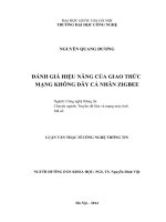 ĐÁNH GIÁ HIỆU NĂNG của GIAO THỨC MẠNG KHÔNG dây cá NHÂN ZIGBEE 
