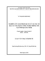 Nghiên cứu giải pháp quản lý các dự án đầu tư ứng dụng công nghệ thông tin tại tỉnh Quảng Ninh