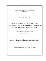 NGHIÊN cứu CHẾ tạo THAN HOẠT TÍNH từ vỏ hạt cà PHÊ để  hấp PHỤ HIỆU QUẢ một số CHẤT hữu cơ TRONG DUNG DỊCH nước 