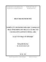Nghiên cứu thành phần hóa học và khảo sát hoạt tính chống oxy hóa của cây Bục núi cao Mallotus japonicus Muell.-Arg