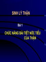 Sinh lý thận Đại học Y Hà Nôi