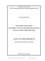Giải pháp tăng cường huy động vốn tại chi nhánh ngân hàng Đầu tư và Phát triển Phú Thọ