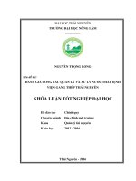 Đánh giá công tác quản lý và xử lý nước thải bệnh viện gang thép thái nguyên 