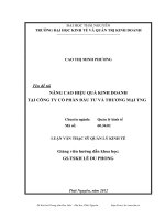 Nâng cao hiệu quả kinh doanh tại Công ty cổ phần đầu tư và thương mại TNG