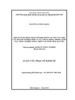 Một số giải pháp tháo gỡ khó khăn về vốn vay cho các doanh nghiệp nhỏ và vừa hoạt động trong lĩnh vực nông nghiệp nông thôn tại tỉnh Thái Nguyên