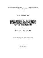 NGHIÊN cứu HIỆU QUẢ bảo vệ cơ TIM của SEVOFLURANE TRONG PHẪU THUẬT THAY VAN ĐỘNG MẠCH CHỦ 