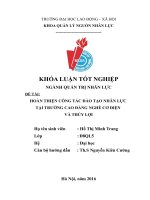 HOÀN THIỆN CÔNG tác đào tạo NHÂN lực tại TRƯỜNG CAO ĐẲNG NGHỀ cơ điện và THỦY lợi 