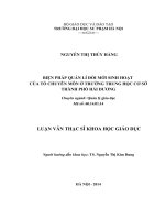 BIỆN PHÁP QUẢN lí đổi mới SINH HOẠT của tổ CHUYÊN môn ở TRƯỜNG TRUNG học cơ sở  THÀNH PHỐ hải DƯƠNG 