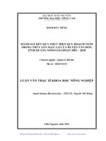 Đánh giá kết quả thực hiện quy hoạch nuôi trồng thủy sản mặn, lợ của huyện Vân Đồn, tỉnh Quảng Ninh giai đoạn 2003-2010