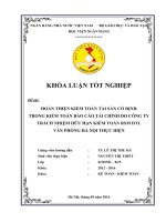HOÀN THIỆN KIỂM TOÁN tài sản cố ĐỊNH TRONG KIỂM TOÁN báo cáo tài CHÍNH DO CÔNG TY TRÁCH NHIỆM hữu hạn KIỂM TOÁN RSM DTL văn PHÒNG hà nội THỰC HIỆN 
