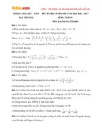 Đề thi học sinh giỏi môn Toán lớp 8 Phòng GDĐT Tiền Hải, Thái Bình năm học 2016  2017 