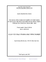 Ứng dụng công nghệ GIS nghiên cứu biến động sử dụng đất thị trấn Mạo Khê, huyện Đông Triều, tỉnh Quảng Ninh giai đoạn 2005-2010