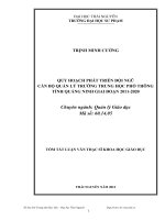 Quy hoạch phát triển đội ngũ cán bộ quản lý trường trung học phổ thông tỉnh Quảng Ninh giai đoạn 2011-2020