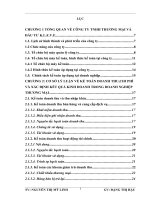 HOÀN THIỆN CÔNG tác kế TOÁN CHI PHÍ, DOANH THU và kết QUẢ KINH DOANH tại CÔNG TY TNHH THƯƠNG mại và đầu tư k l e v e 