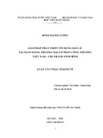 GIẢI PHÁP PHÁT TRIỂN tín DỤNG bán lẻ tại NGÂN HÀNG THƯƠNG mại cổ PHẦN CÔNG THƯƠNG VIỆT NAM   CHI NHÁNH NINH BÌNH 
